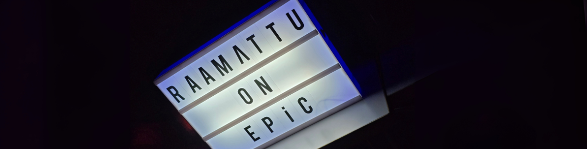 Valokyltti, jossa lukee Raamattu on Epic